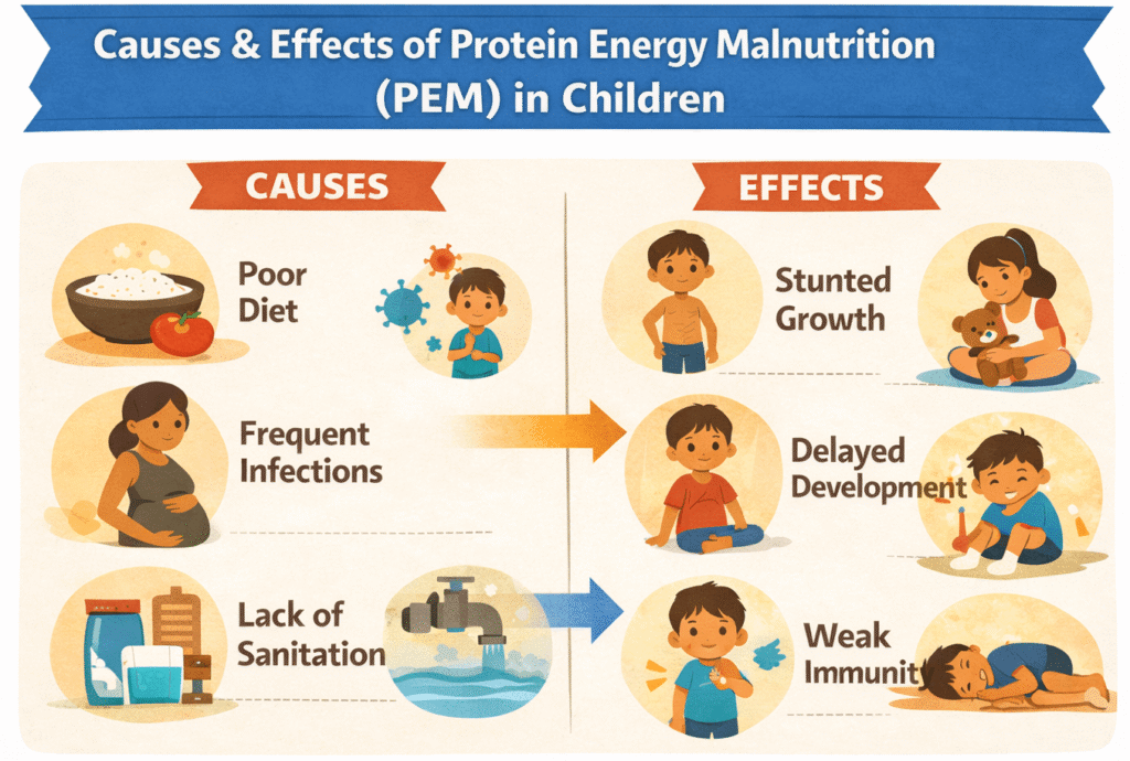 Protein Energy Malnutrition (PEM) in Indian Children: Causes, Effects, and Prevention